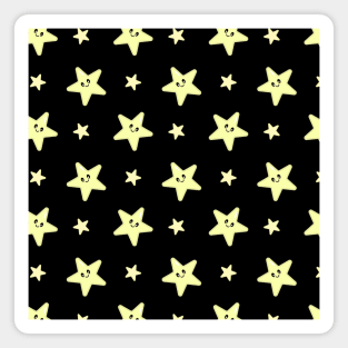 Kawaii Cute Star Pattern in Black Magnet